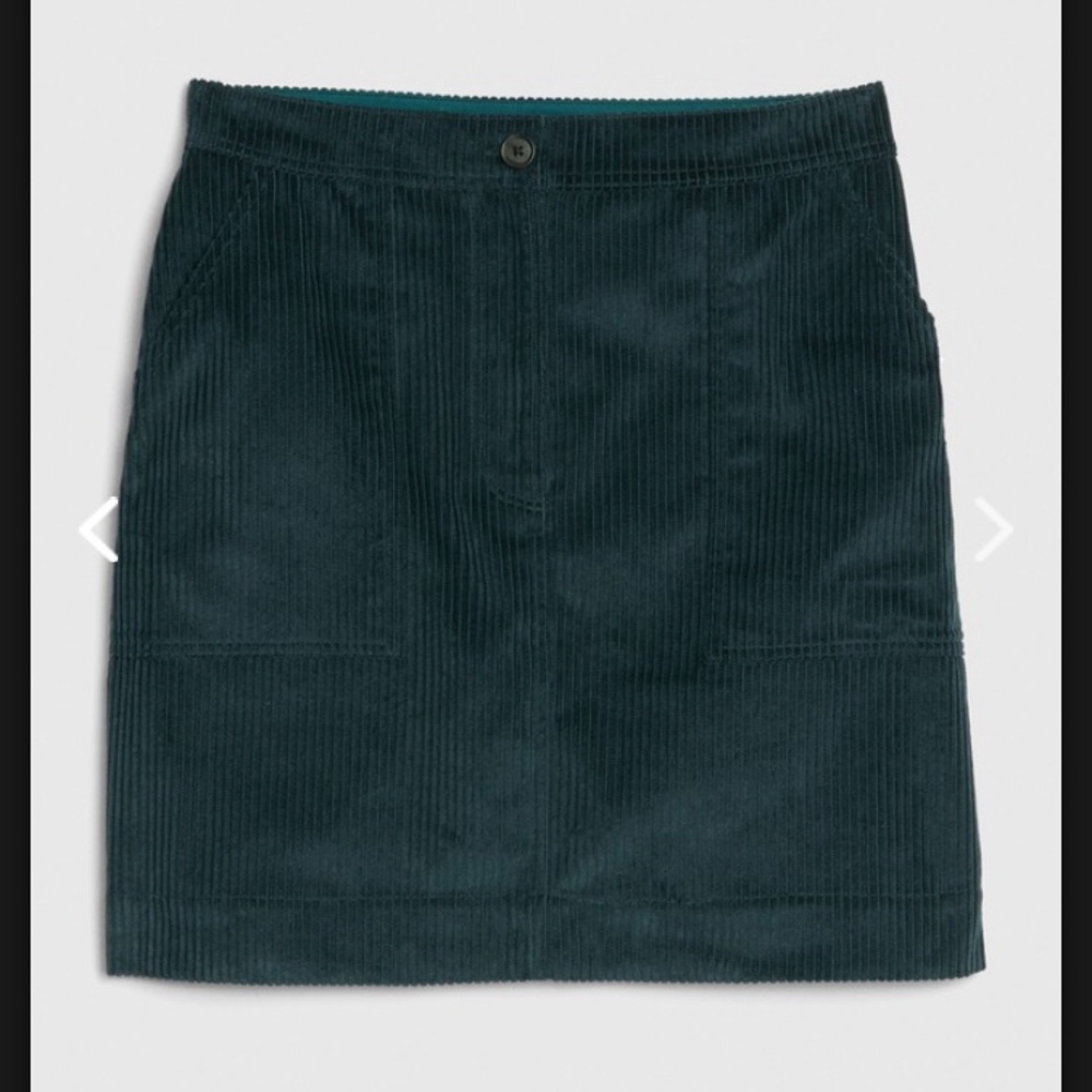 NWOT Tall Gap Corduroy Mini Skirt Teal-Green